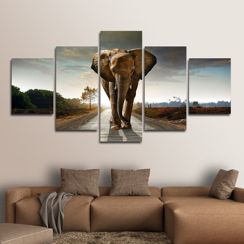 Walking Lone Elephant Wall Art