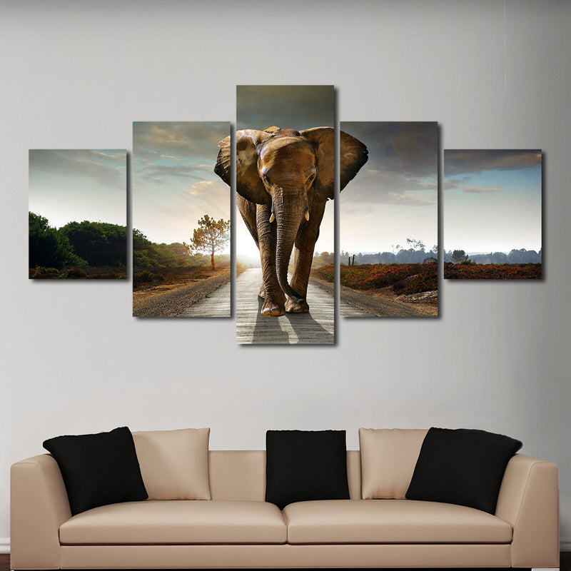 Walking Lone Elephant Wall Art