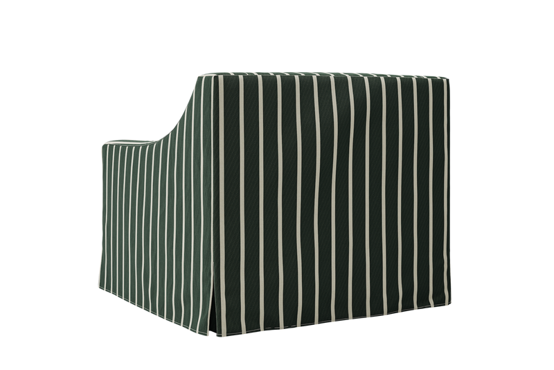 The Evergreen Chair in a Striped Hemp Blend