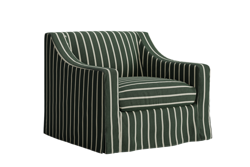 The Evergreen Chair in a Striped Hemp Blend
