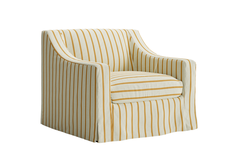 The Evergreen Chair in a Striped Hemp Blend