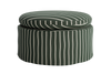 The Evergreen Ottoman in a Striped Hemp Blend