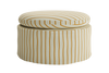 The Evergreen Ottoman in a Striped Hemp Blend