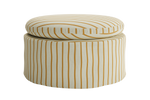 The Evergreen Ottoman in a Striped Hemp Blend