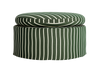 The Evergreen Ottoman in a Striped Hemp Blend