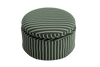 The Evergreen Ottoman in a Striped Hemp Blend
