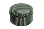 The Evergreen Ottoman in a Striped Hemp Blend