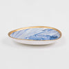 Marbleized porcelain ring dish, blue