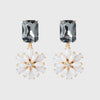Graphic daisy earrings, grey