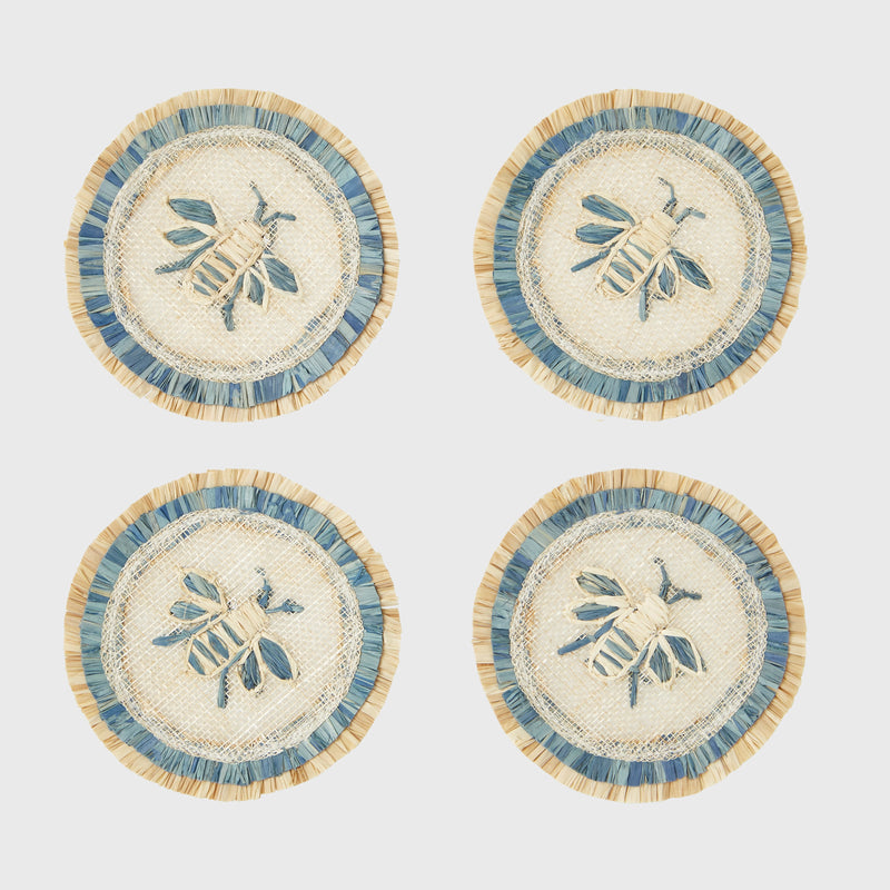 Bee straw coasters