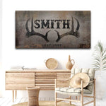 Rustic Family Antler Sign II