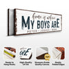 Home Is Where My Boys Are Sign