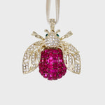 Sparkle bee hanging ornament, fuchsia