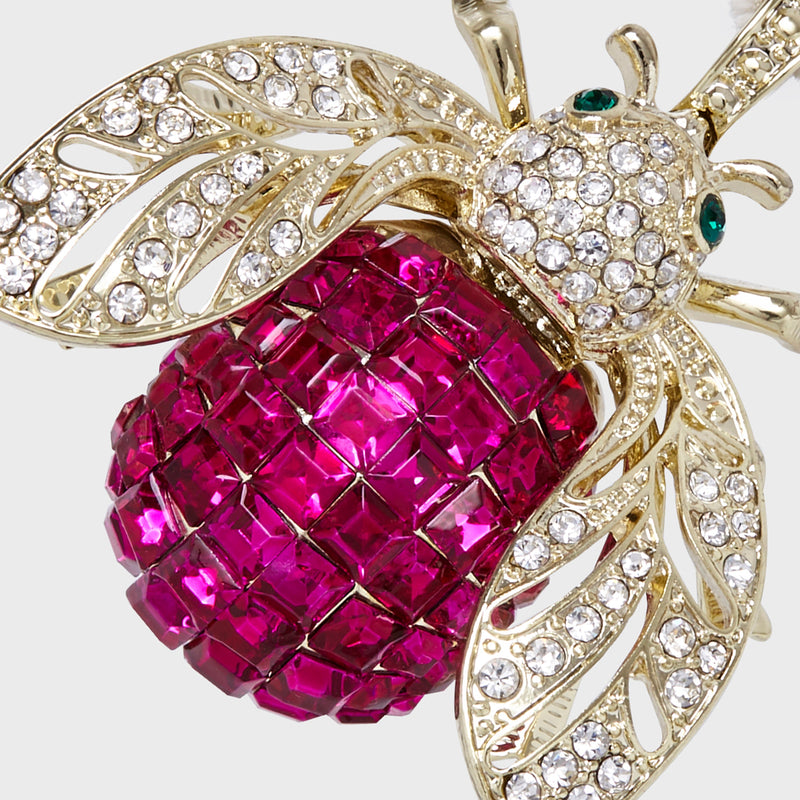 Sparkle bee hanging ornament, fuchsia
