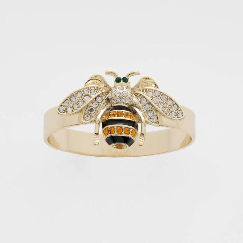 Skinny stripey bee napkin rings, set of four