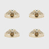 Skinny stripey bee napkin rings, set of four