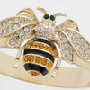 Skinny stripey bee napkin rings, set of four