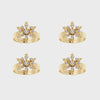 Classic snowflake skinny napkin rings, crystal, set of four
