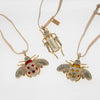 Jeweled insect hanging ornaments, set of three