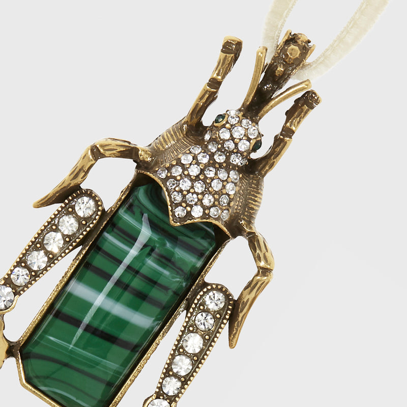 Jeweled insect hanging ornaments, ruby and emerald