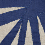 Palm frond pillow, natural linen with indigo