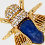 Giant gem bug brooch, lapis lazuli