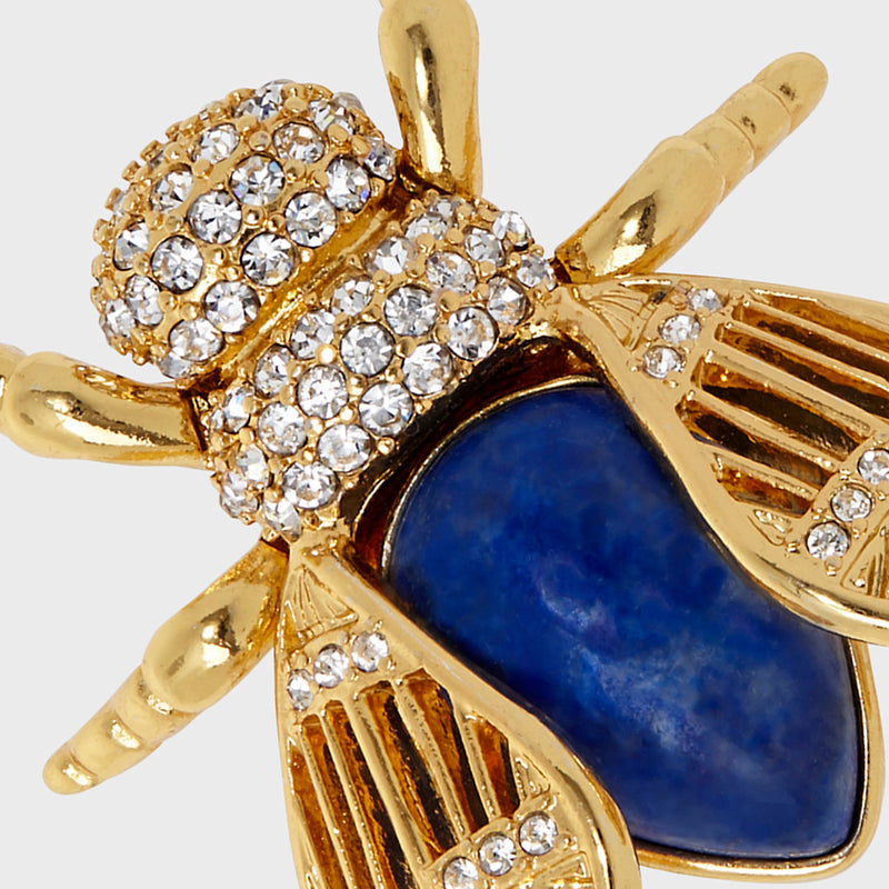 Giant gem bug brooch, lapis lazuli