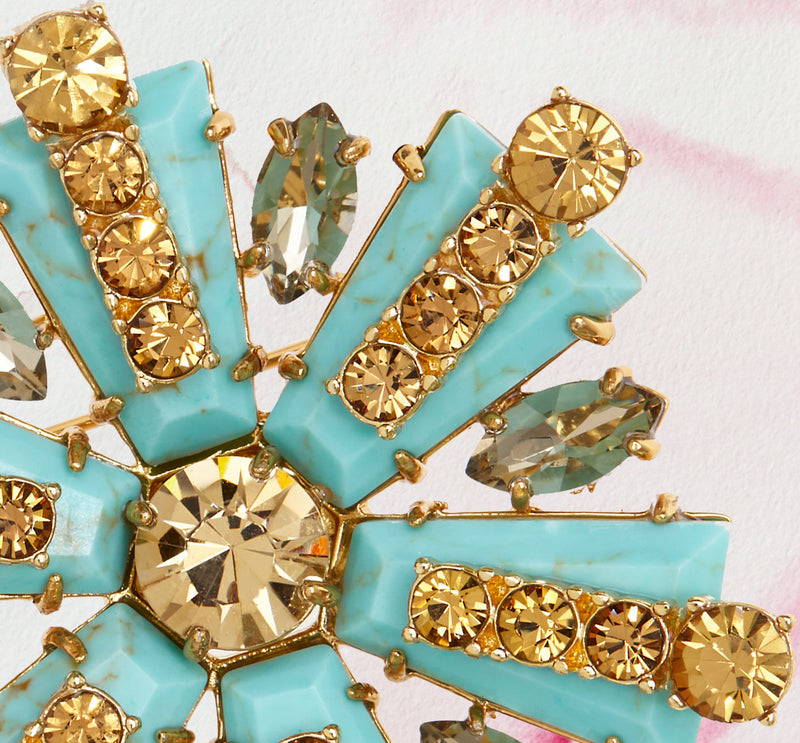 Starburst brooch, turquoise