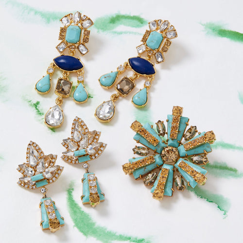 Starburst brooch, turquoise