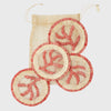 Coral straw coasters