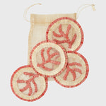Coral straw coasters