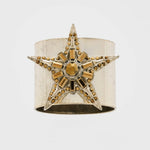 Baguette star napkin rings, gold, set of two
