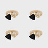 Skinny puka shell napkin ring, black, set of four