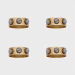 Cabochon napkin rings, agate, set of four