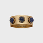 Cabochon napkin rings, lapis lazuli, set of four