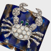 Crab blue tortoiseshell resin napkin rings, set of four