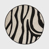 Zebra hand beaded placemat, black