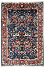 Hand-Knotted AfghanI Bidjar Ghazni Wool Rug – 6'7" x 9'10" – Elegant Floral Design