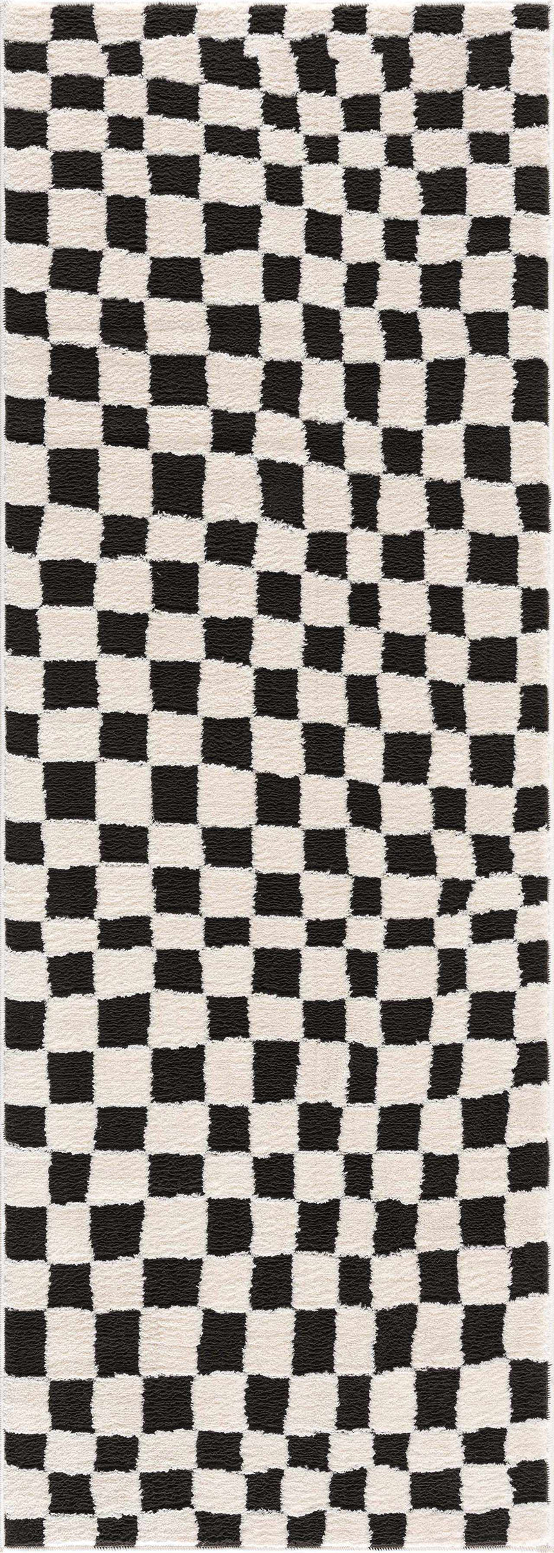 Lajos Black & White Checkered Area Rug