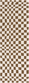 Lajos Brown Checkered Area Rug