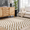 Lajos Brown Checkered Area Rug