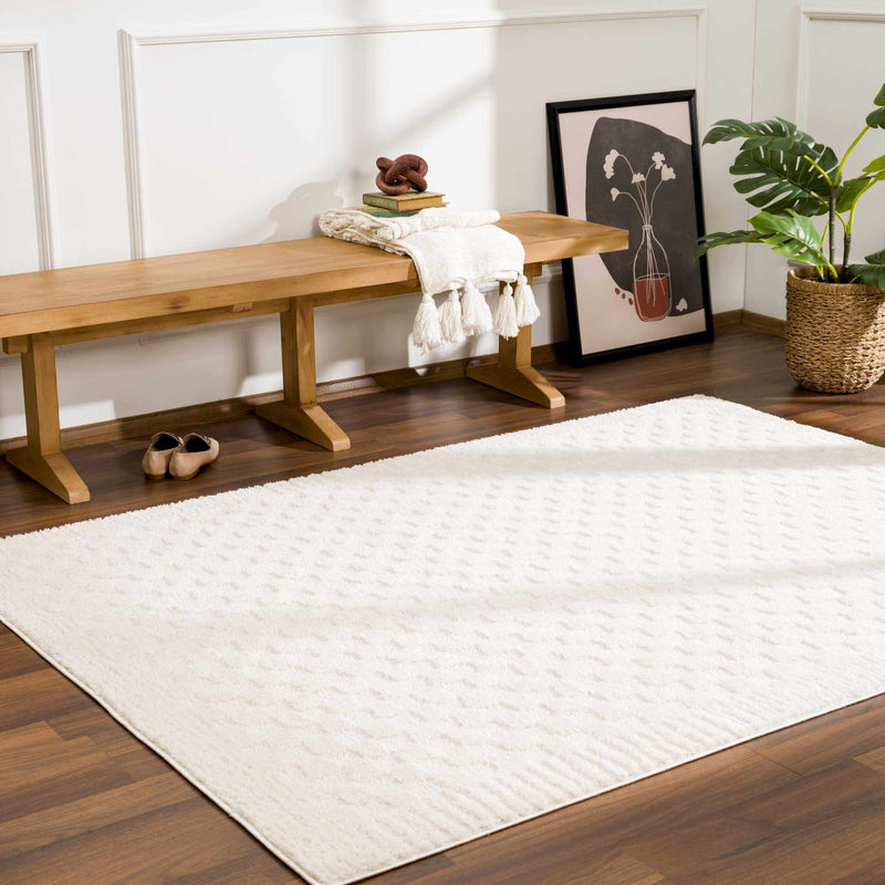 Leryn Ivory Checkered Area Rug