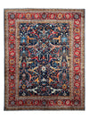 Hand-Knotted Afghani Bidjar Wool Rug – 9’x12’ – Intricate Geometric & Floral Motifs