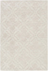 Fyffe Embossed Beige Wool Area Rug