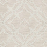 Fyffe Embossed Beige Wool Area Rug