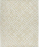 Fyffe Embossed Beige Wool Area Rug
