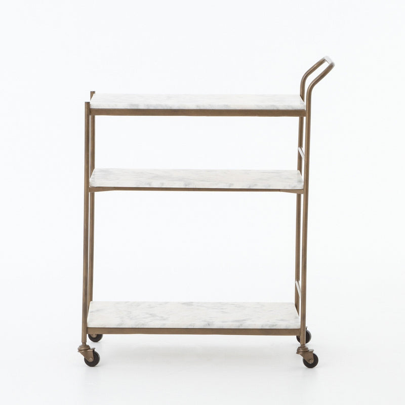 Tatum Antique Brass Rectangular Bar Cart | ready to ship!