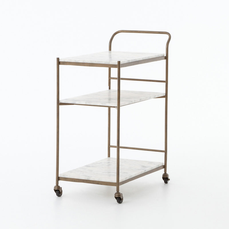 Tatum Antique Brass Rectangular Bar Cart | ready to ship!