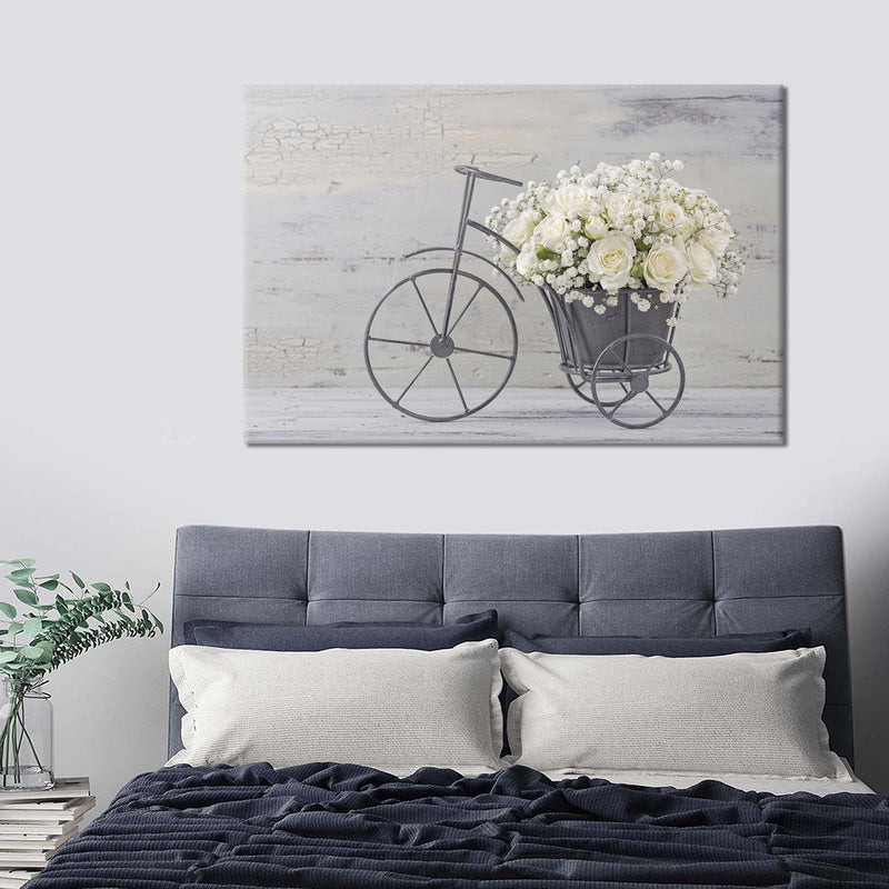 White Rose Bouquet Wall Art
