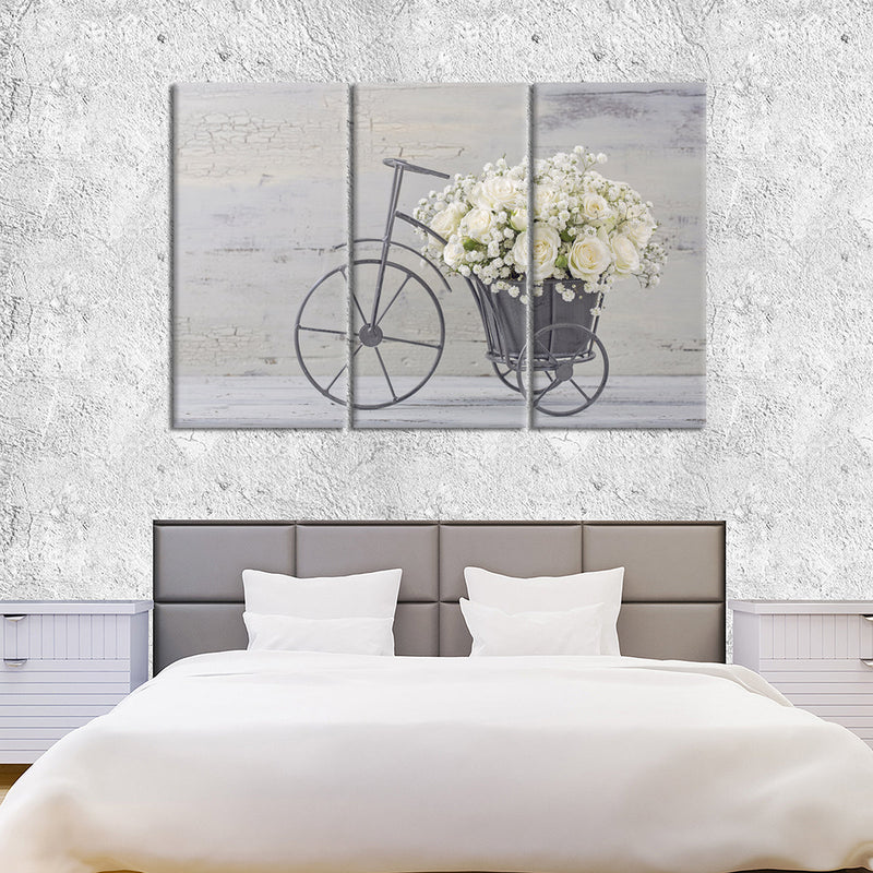 White Rose Bouquet Wall Art